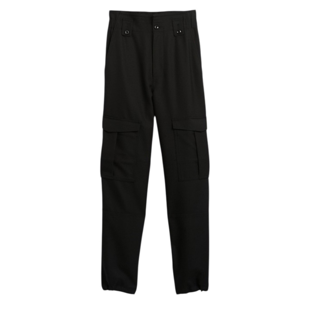 Banana Republic Lido Wool Cargo Pant Sz 8 BLACK Preppy Classic Gorpcore Utility